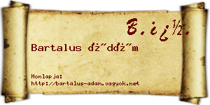 Bartalus Ádám névjegykártya