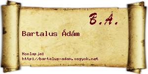 Bartalus Ádám névjegykártya